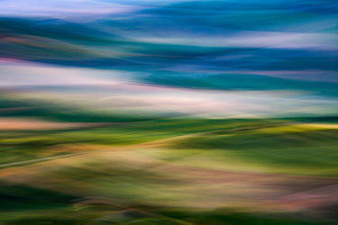 Paesaggio astratto verde/blu (ICM)